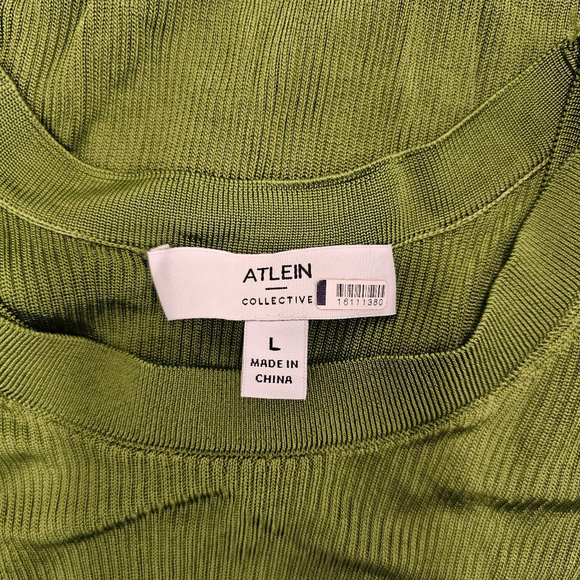 Atlein Collective Knit Green Midi Dress Sz L - Picture 2 of 11